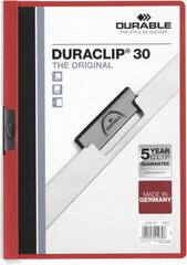 Папка-портфолио Durable Duraclip 30, красная / прозрачная, A4, 25 шт. цена и информация | Смягчает воду и защищает Вашу посудомоечную машину от извести. | kaup24.ee