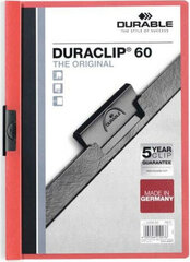 Папка-портфолио Durable Duraclip 60, красная / прозрачная, A4, 25 шт. цена и информация | Канцелярские товары | kaup24.ee