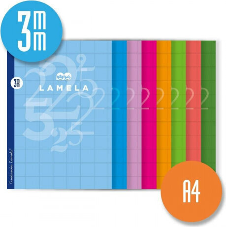 Märkmik Lamela 3X3 3MM A4 50 Lehed 10 Ühikut Ruudulised lehed (10 Ühikut) цена и информация | Vihikud, märkmikud ja paberikaubad | kaup24.ee