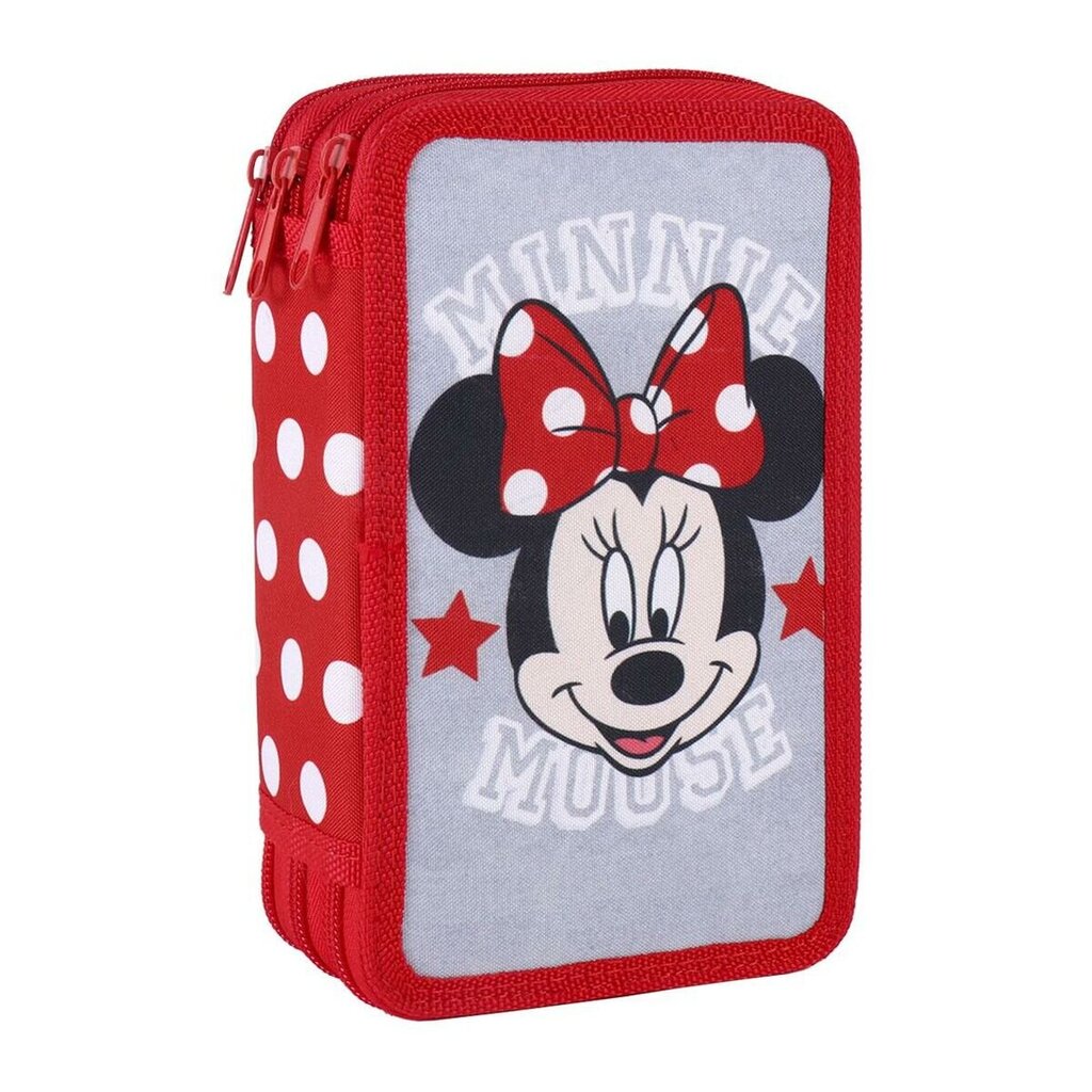 Kolmepoolne pinal Minnie Mouse 43 Tükid, osad Punane (12 x 19,5 x 6,5 cm) цена и информация | Pinalid | kaup24.ee