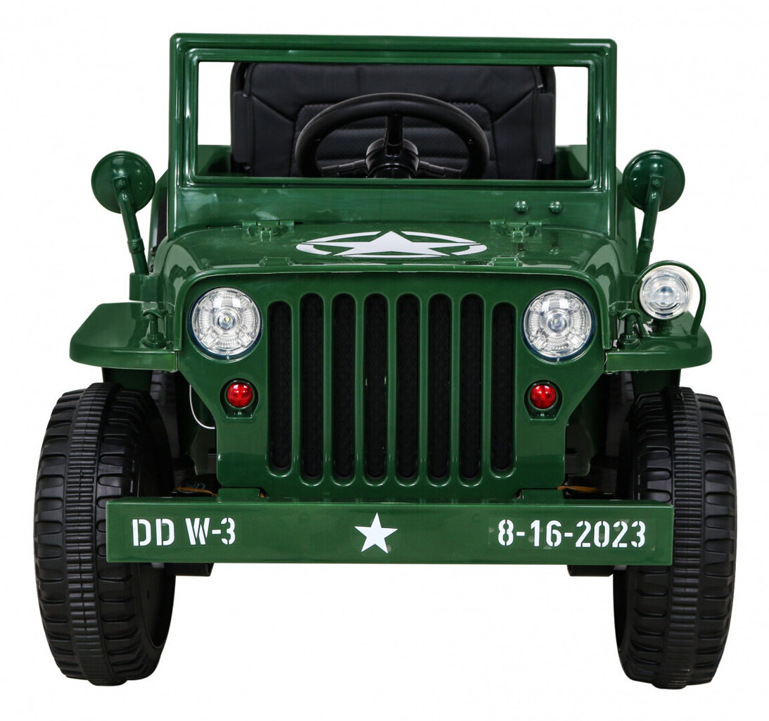 Retro Sõjaline ühekohaline elektriauto, roheline hind ja info | Laste elektriautod | kaup24.ee