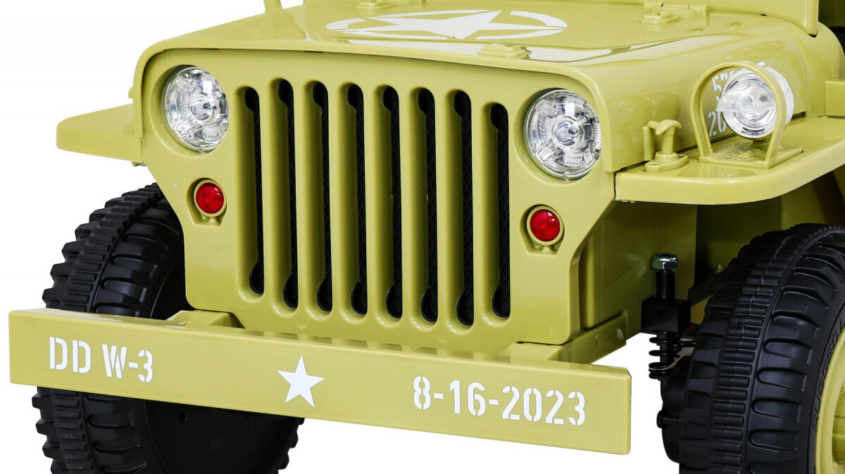 Retro Sõjaline ühekohaline elektriauto, beež hind ja info | Laste elektriautod | kaup24.ee