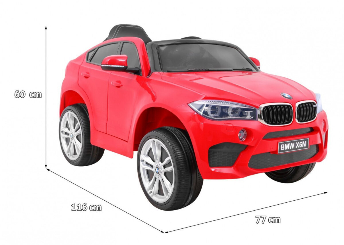 BMW X6M ühekohaline elektriauto, punane цена и информация | Laste elektriautod | kaup24.ee