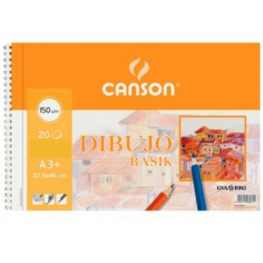 Drawing pad Canson Basik Sile Mikroperforeeritud 150 g 20 Lehed 10 Ühikut Spiraal (32,5 x 46 cm) hind ja info | Vihikud, märkmikud ja paberikaubad | kaup24.ee