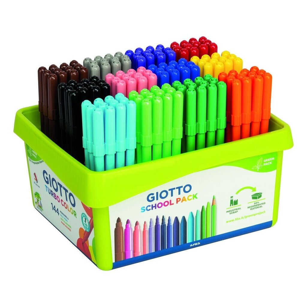 Vilt GIOTTO TURBO COLOR SCHOOLPACK 144 Ühikut цена и информация | Kunstitarbed, voolimise tarvikud | kaup24.ee