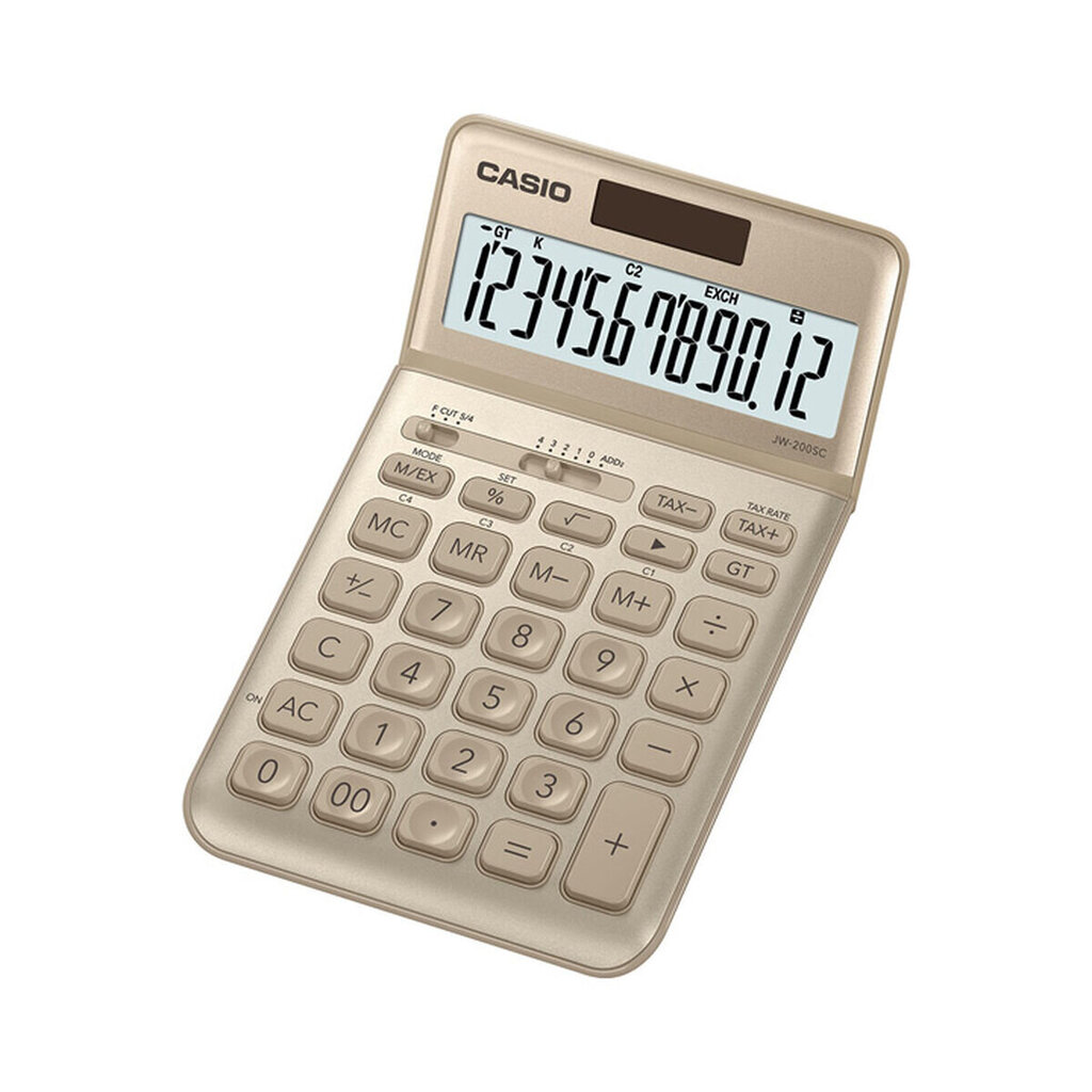 Kalkulaator Casio JW-200SC-GD Kuldne Plastmass (18,3 x 10,9 x 1 cm) hind ja info | Kirjatarbed | kaup24.ee