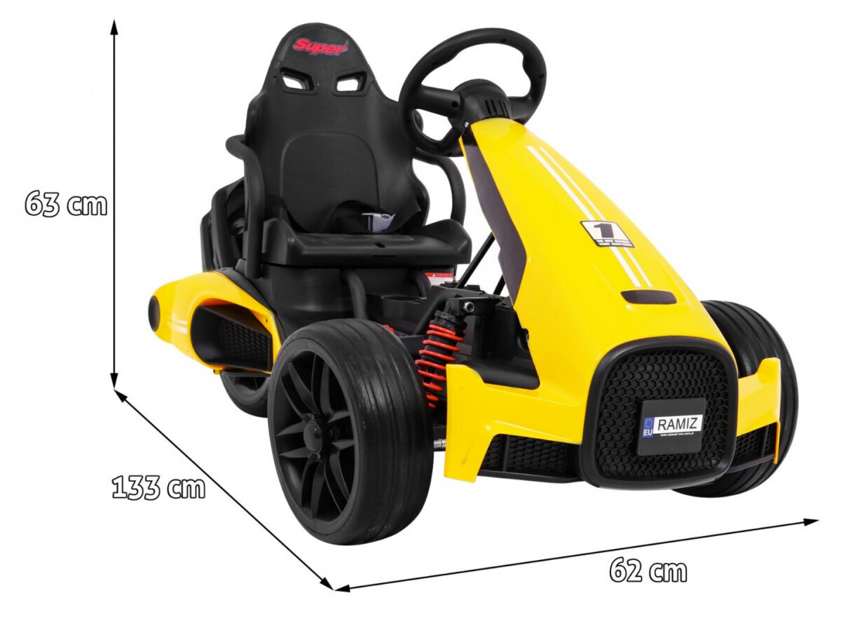 Elektrokart Bolide XR-1, kollane hind ja info | Laste elektriautod | kaup24.ee