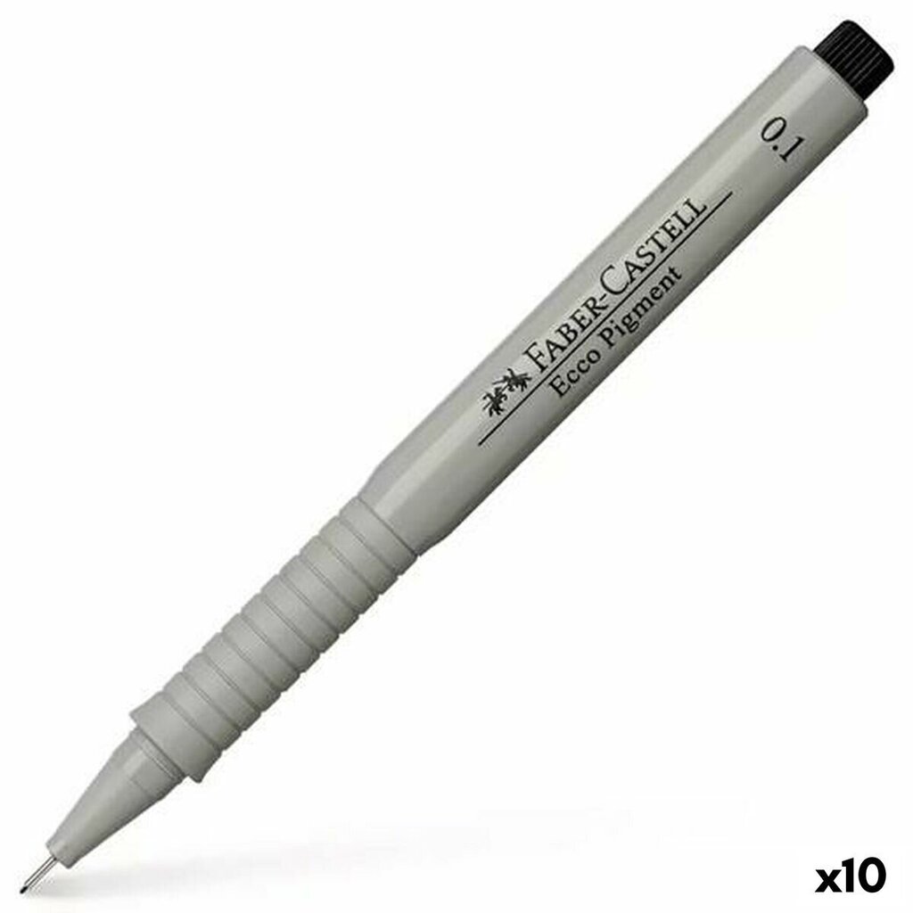 Vilt Faber-Castell Ecco Pigment 0,1 mm Must 10 Ühikut hind ja info | Kunstitarbed, voolimise tarvikud | kaup24.ee