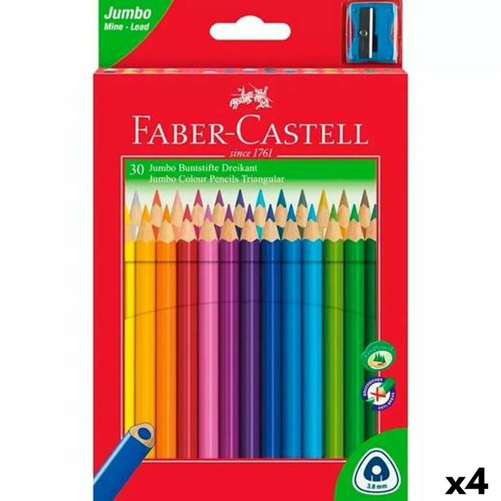 Värvilised pliiatsid Faber-Castell Mitmevärviline (4 Ühikut) цена и информация | Kunstitarbed, voolimise tarvikud | kaup24.ee