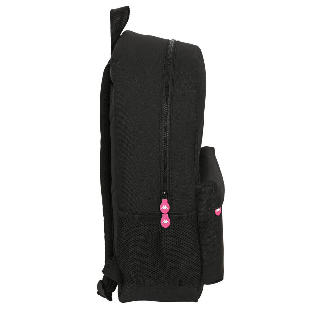 Kooliseljakott Kappa Black and pink Must (30 x 46 x 14 cm) hind ja info | Koolikotid, sussikotid | kaup24.ee