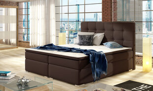 Кровать Inez, 180x200 см, искусственная кожа, коричневая цена и информация | Кровати | kaup24.ee