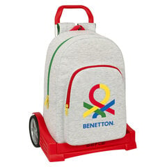 Ratastega koolikott Benetton Pop Hall (30 x 46 x 14 cm) hind ja info | Koolikotid, sussikotid | kaup24.ee