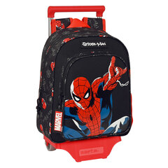 Ratastega koolikott Spiderman Hero Must (27 x 33 x 10 cm) цена и информация | Школьные рюкзаки, спортивные сумки | kaup24.ee