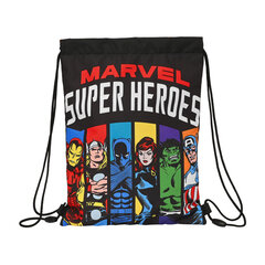 Сумка-рюкзак на веревках The Avengers Super heroes, чёрный, 26 x 34 x 1 см цена и информация | Школьные рюкзаки, спортивные сумки | kaup24.ee