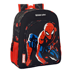 Kooliseljakott Spiderman Hero Must (32 x 38 x 12 cm) kaina ir informacija | Koolikotid, sussikotid | kaup24.ee
