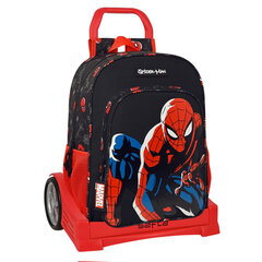 Ratastega koolikott Spiderman Hero Must (33 x 42 x 14 cm) цена и информация | Школьные рюкзаки, спортивные сумки | kaup24.ee