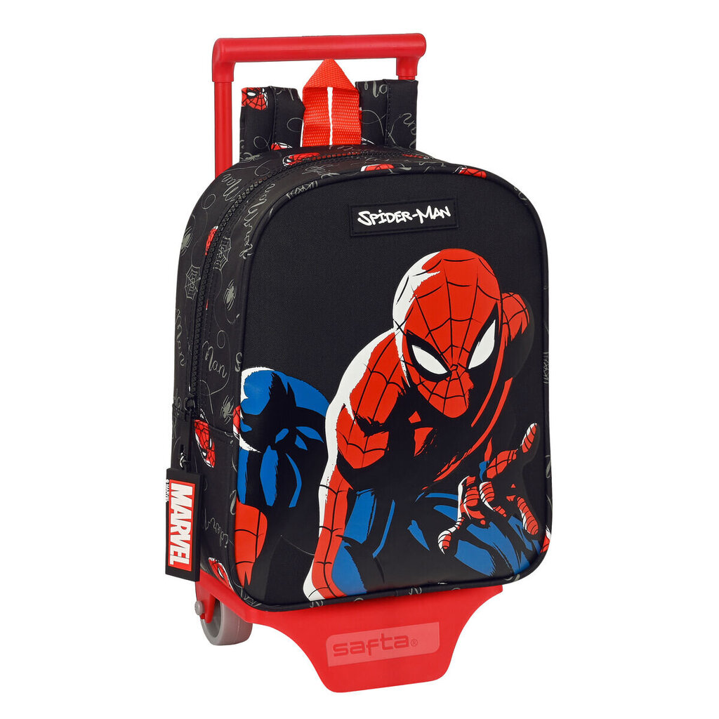 Ratastega koolikott Spiderman Hero Must (22 x 27 x 10 cm) hind ja info | Koolikotid, sussikotid | kaup24.ee