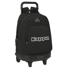 Ratastega koolikott Kappa Black Must (33 x 45 x 22 cm) hind ja info | Koolikotid, sussikotid | kaup24.ee