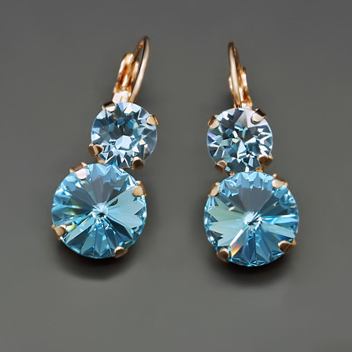 Swarovski kristallidega kaunistatud kõrvarõngad DiamondSky Clarice VIII (Aquamarine Blue) цена и информация | Kõrvarõngad | kaup24.ee