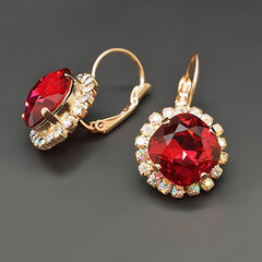 Swarovski kristallidega kaunistatud kõrvarõngad DiamondSky Glare III Scarlet hind ja info | Kõrvarõngad | kaup24.ee