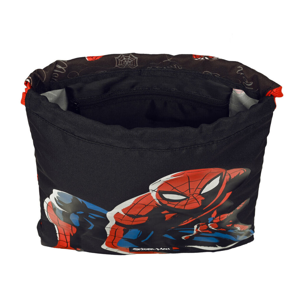 Paeltega kingikott Spiderman Hero Must (26 x 34 x 1 cm) hind ja info | Koolikotid, sussikotid | kaup24.ee