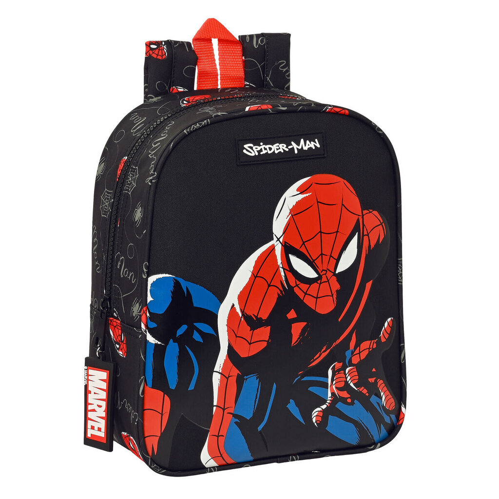 Laste seljakott Spiderman Hero Must (22 x 27 x 10 cm) цена и информация | Koolikotid, sussikotid | kaup24.ee