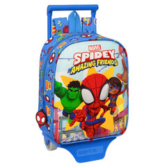 Ratastega koolikott Spiderman Team up Sinine (22 x 27 x 10 cm) hind ja info | Koolikotid, sussikotid | kaup24.ee