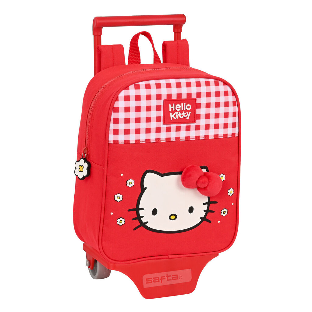 Ratastega koolikott Hello Kitty Spring Punane (22 x 27 x 10 cm) hind ja info | Koolikotid, sussikotid | kaup24.ee