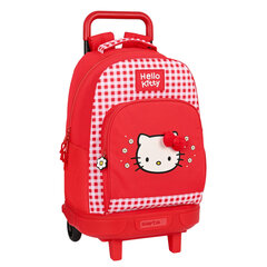 Ratastega koolikott Hello Kitty Spring Punane (33 x 45 x 22 cm) hind ja info | Koolikotid, sussikotid | kaup24.ee