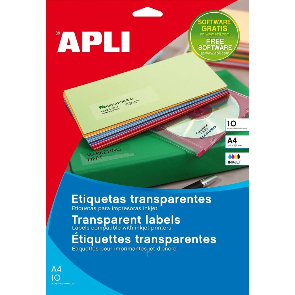 Sildiprinter Apli 48,5 x 25,4 mm A4 10 Lehed hind ja info | Kirjatarbed | kaup24.ee