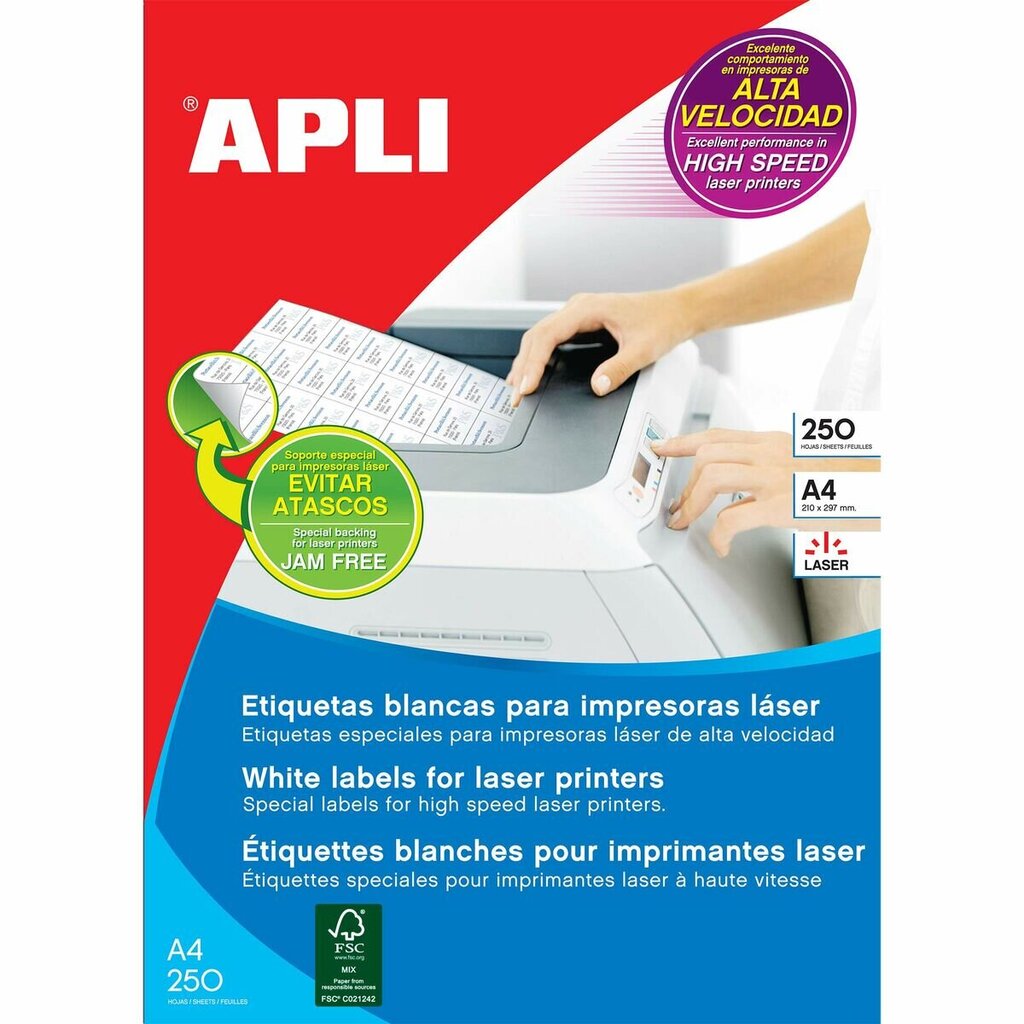Sildiprinter Apli 105 x 37mm 250 Lehed цена и информация | Kirjatarbed | kaup24.ee