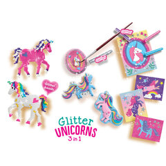 Образовательный набор SES Creative Glitter unicorns 3 in 1 цена и информация | Развивающие игрушки и игры | kaup24.ee