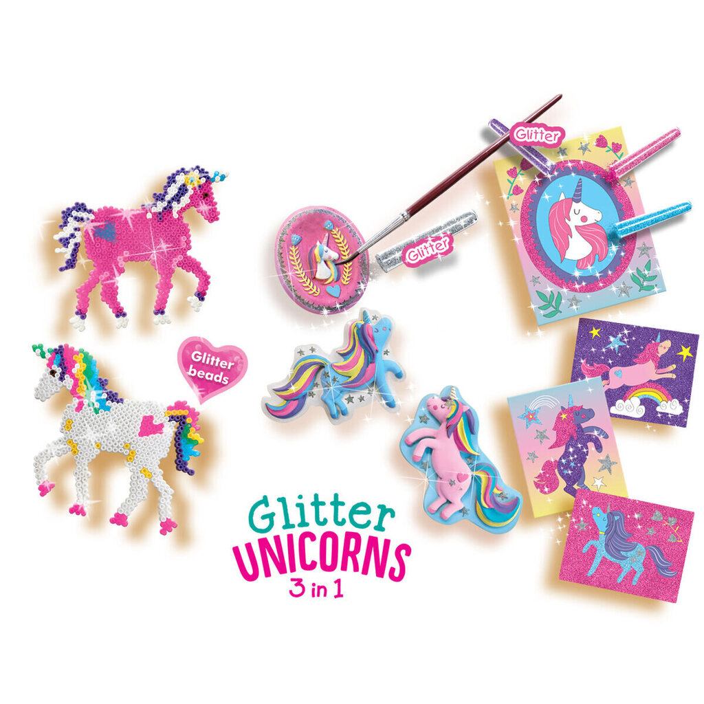 Hariv mäng kolm ühes SES Creative Glitter unicorns 3 in 1 hind ja info | Arendavad mänguasjad | kaup24.ee