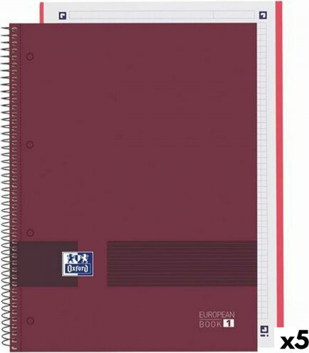 Märkmik Oxford European Book Write&Erase Burgundiapunane A4 80 Lehed 5 Ühikut hind ja info | Vihikud, märkmikud ja paberikaubad | kaup24.ee