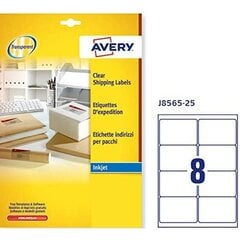 Kleebised/Sildid Avery Quickpeel 99,1 x 67,7 mm Läbipaistev 25 Lehed hind ja info | Vihikud, märkmikud ja paberikaubad | kaup24.ee