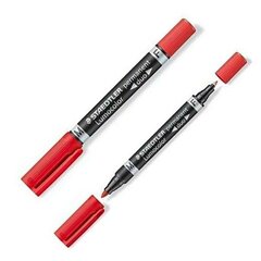 Püsimarker Staedtler Lumocolor 348 Double Punane 10 Ühikut hind ja info | Kirjutusvahendid | kaup24.ee