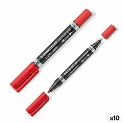 Püsimarker Staedtler Lumocolor 348 Double Punane 10 Ühikut цена и информация | Письменные принадлежности | kaup24.ee