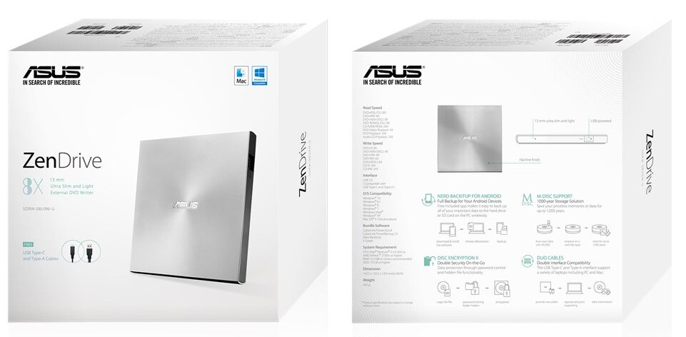 Asus ZenDrive U9M (90DD02A2-M29000) цена и информация | Optilised seadmed | kaup24.ee