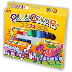 Maalimiskomplekt PLAYCOLOR Basic Metallic Fluor Mitmevärviline 24 Tükid, osad цена и информация | Принадлежности для рисования, лепки | kaup24.ee