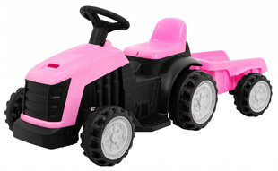 Детский электрический трактор с прицепом, розовый цена и информация | Электромобили для детей | kaup24.ee