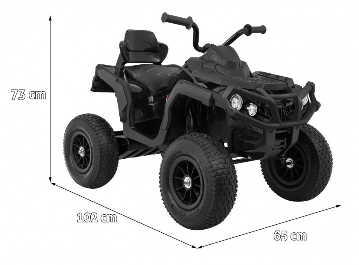 Quad ATV täispuhutavate rehvidega, must hind ja info | Laste elektriautod | kaup24.ee