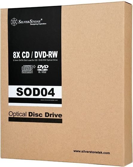 SilverStone DVD-RW Slot-loading Slim Optical SATA Drive (SST-SOD04) цена и информация | Optilised seadmed | kaup24.ee