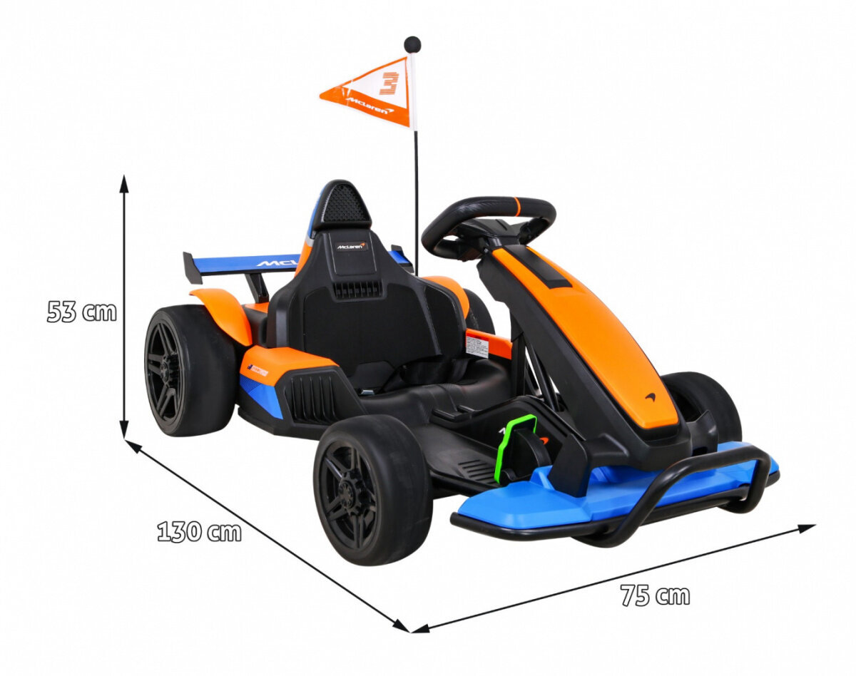 Elektrikart McLaren Drift, oranž цена и информация | Laste elektriautod | kaup24.ee