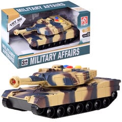 Военный танк со световыми и звуковыми эффектами, коричневый цена и информация | Игрушки для мальчиков | kaup24.ee