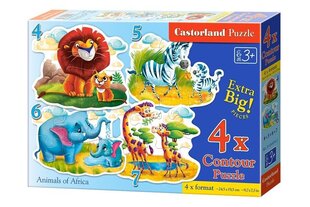 Puzzle 4in1 - Aafrika loomad hind ja info | Pusled | kaup24.ee