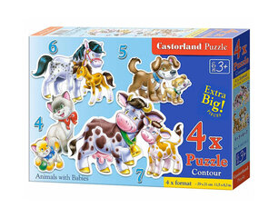 Puzzle 4in1 - Loomad hind ja info | Pusled | kaup24.ee