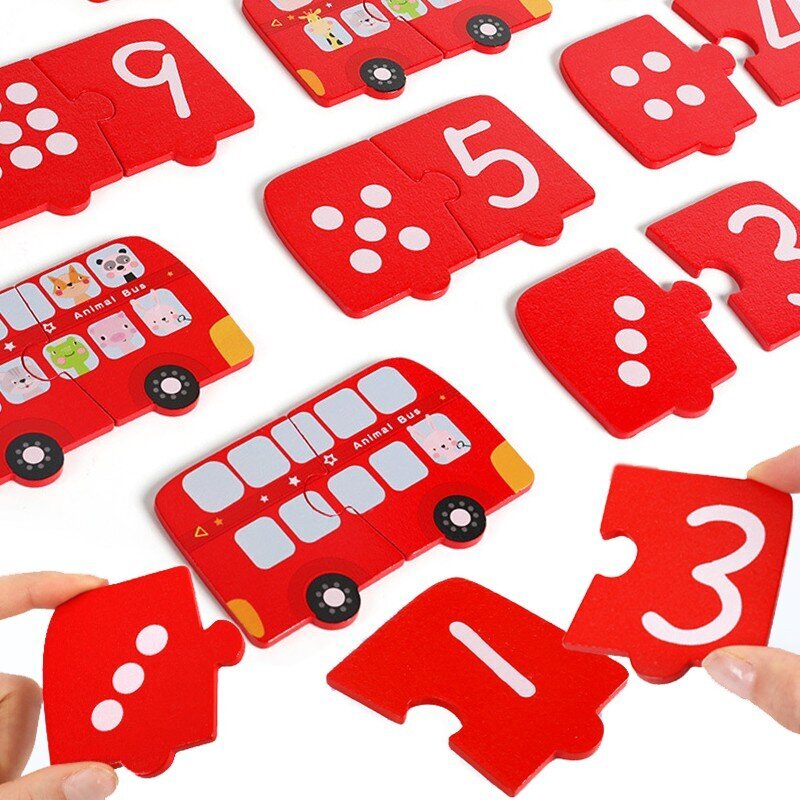 Puidust puzzle - numbrid hind ja info | Arendavad mänguasjad | kaup24.ee
