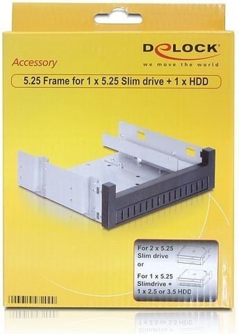 Delock Adapter 5.25 -> 3.5 / 2.5 HDD (47200) hind ja info | Komponentide tarvikud | kaup24.ee