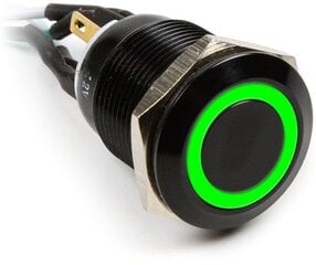 Impactics Power button for computer 19mm, IP65, Green LED (LAN_22_IP65_ALB_GR_1) hind ja info | Komponentide tarvikud | kaup24.ee