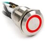 Impactics Power button for computer 19mm, IP67, Red LED (LAN_22_IP67_VA_RO_1) цена и информация | Komponentide tarvikud | kaup24.ee